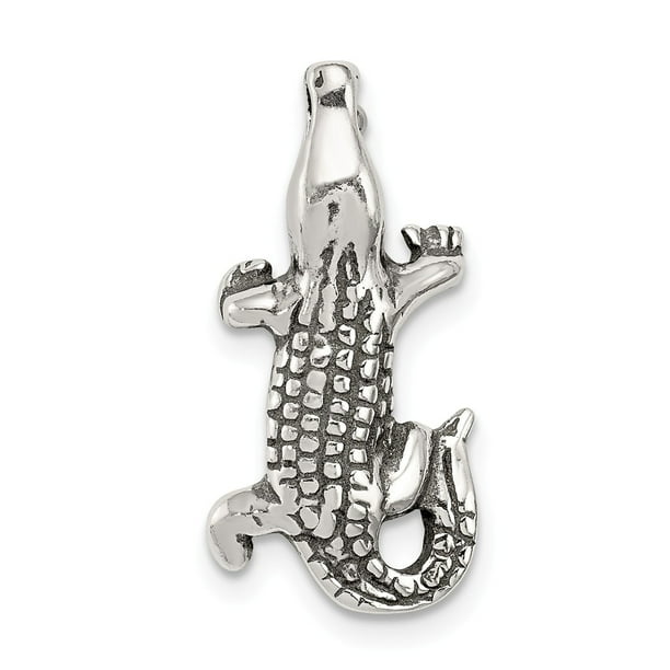925 Sterling Silver Antiqued Alligator Charm and Pendant 925 Sterling Silver Antiqued Alligator Charm and Pendant